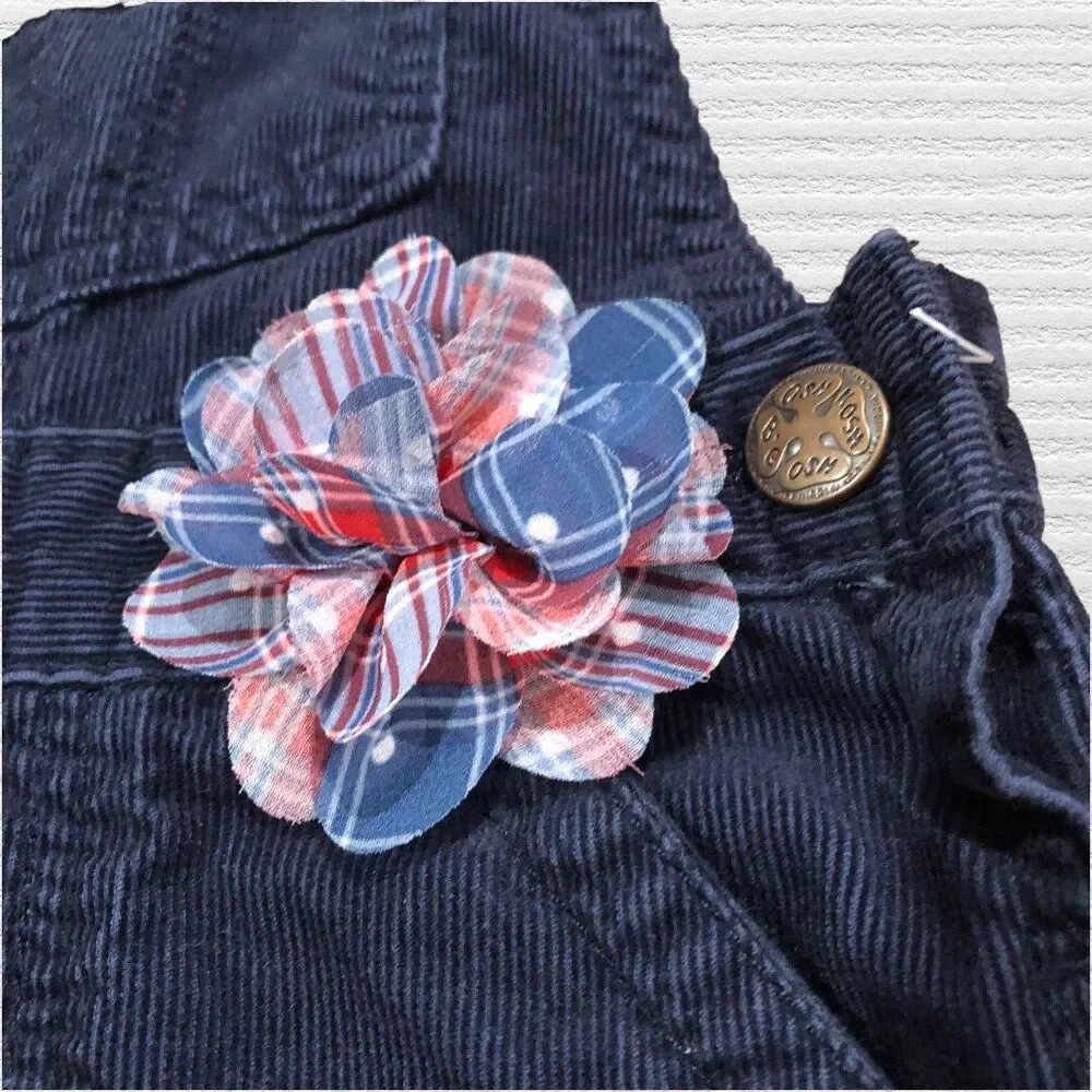 Oshkosh Overalls 18m Navy Corduroy Flower Pants